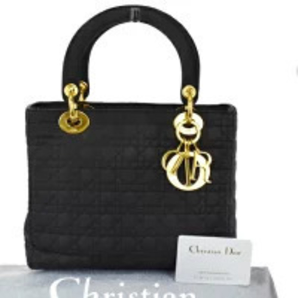 Christian Dior Lady Cannage Handbag Black